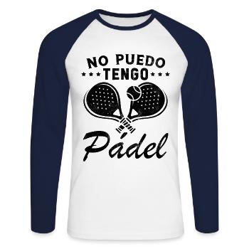 Fun Padel I Can't I Have Padel Padel Player - Unisex Long Sleeve Baseball T-Shirt - white/navy - Front - Nik (191cm)