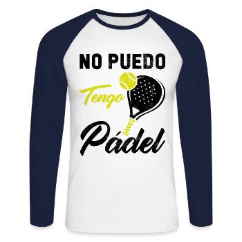 I can't have paddle padel padel athletes - Unisex Long Sleeve Baseball T-Shirt - white/navy - Front - Nik (191cm)