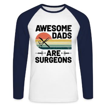 Großartige Väter sind Chirurgen Chirurgie Chirurg Chirurgisch - Unisex Baseballshirt langarm - Weiß/Navy - Vorne - Nik (191cm)