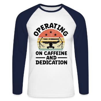 Operation Von Koffein Und Hingabe Chirurg Kaffee - Unisex Baseballshirt langarm - Weiß/Navy - Vorne - Nik (191cm)