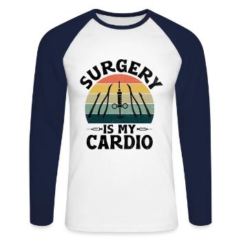 Surgery Is My Cardio Surgeon Surgical Doctor Surge - Unisex Long Sleeve Baseball T-Shirt - white/navy - Front - Nik (191cm)