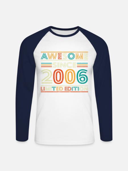 Impressive since 2006 - Unisex Long Sleeve Baseball T-Shirt - white/navy