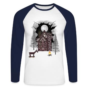 Mittelalter Burg Burgen Festungen Märchen - Unisex Baseballshirt langarm - Weiß/Navy - Vorne - Nik (191cm)