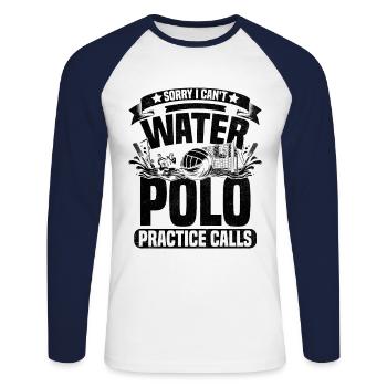 Désolé, je ne peux pas l’entraînement de water-polo appelle Aquatic Po - T-shirt baseball manches longues Homme - blanc/marine - Devant - Nik (191cm)