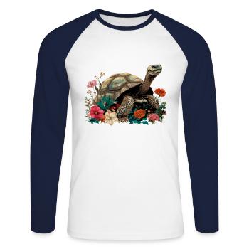 Galapagos islands, galapago ecuador - Unisex Baseballshirt langarm - Weiß/Navy - Vorne - Nik (191cm)