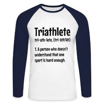 Triathlète Une personne qui ne comprend pas cela sur - T-shirt baseball manches longues Homme - blanc/marine - Devant - Nik (191cm)