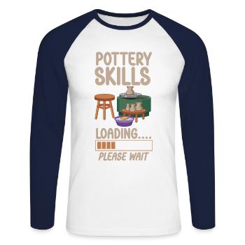 Pottery Ceramics Artist Pottery - Unisex Baseballshirt langarm - Weiß/Navy - Vorne - Nik (191cm)