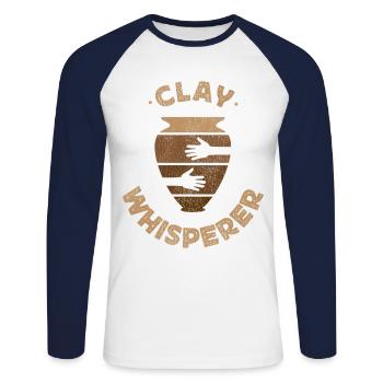 Pottery Ceramics Artist Clay - Unisex Baseballshirt langarm - Weiß/Navy - Vorne - Nik (191cm)