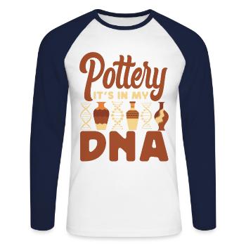 Pottery Ceramics Artist Pottery - Unisex Baseballshirt langarm - Weiß/Navy - Vorne - Nik (191cm)