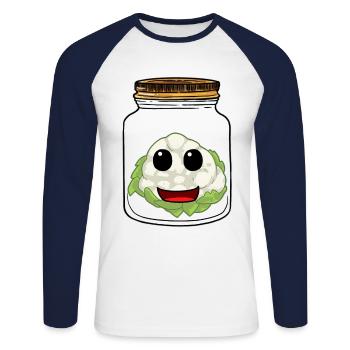 Blumenkohl Hobbygärtner Kohl Gemüse Küche Koch - Unisex Baseballshirt langarm - Weiß/Navy - Vorne - Nik (191cm)