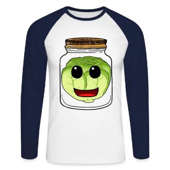 Cabbage Cabbage Mason Jar Cook Chefs Kitchen - Unisex Long Sleeve Baseball T-Shirt - white/navy - Front - Nik (191cm)