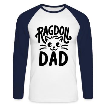 Ragdoll Papa Ragdolls Besitzer Katzenliebhaber - Unisex Baseballshirt langarm - Weiß/Navy - Vorne - Nik (191cm)