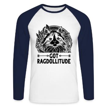 Got Ragdollitude Ragdoll Ragdolls Katzenliebhaber - Unisex Baseballshirt langarm - Weiß/Navy - Vorne - Nik (191cm)