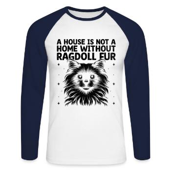 Une maison n’est pas une maison sans ragdolls en fourrure Ragdolls - T-shirt baseball manches longues Homme - blanc/marine - Devant - Nik (191cm)
