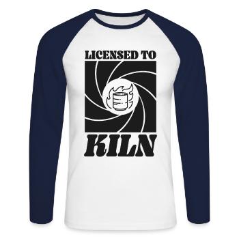 Pottery Ceramics Artist Pun - Unisex Long Sleeve Baseball T-Shirt - white/navy - Front - Nik (191cm)