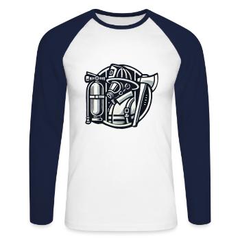 Fire brigade - Unisex Long Sleeve Baseball T-Shirt - white/navy - Front - Nik (191cm)