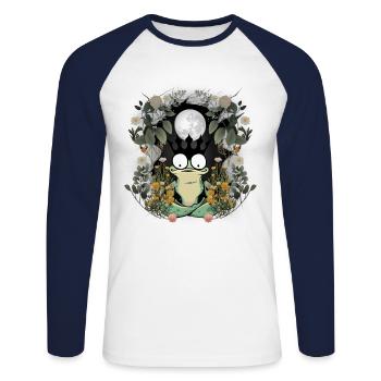 grenouille grenouilles conte de fées personnage de conte de fées - T-shirt baseball manches longues Homme - blanc/marine - Devant - Nik (191cm)