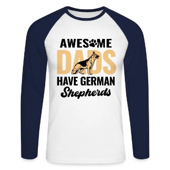 Tolle Väter haben Deutsche Schäferhunde Hundeliebhaber Germa - Unisex Baseballshirt langarm - Weiß/Navy - Vorne - Nik (191cm)