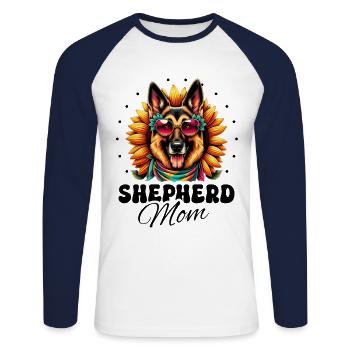 Shepherd Mom German Shepherd Dog Lover Shepherds G - Unisex Long Sleeve Baseball T-Shirt - white/navy - Front - Nik (191cm)
