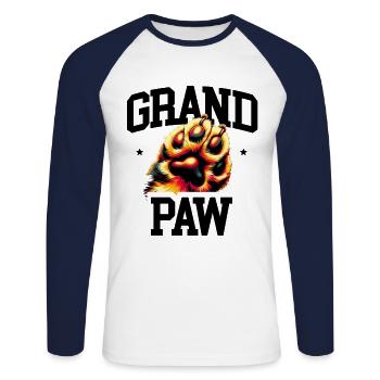 Grand Paw Deutscher Schäferhund Hundeliebhaber Schäferhunde GSD - Unisex Baseballshirt langarm - Weiß/Navy - Vorne - Nik (191cm)