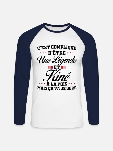 A legend and physiotherapist - Unisex Long Sleeve Baseball T-Shirt - white/navy