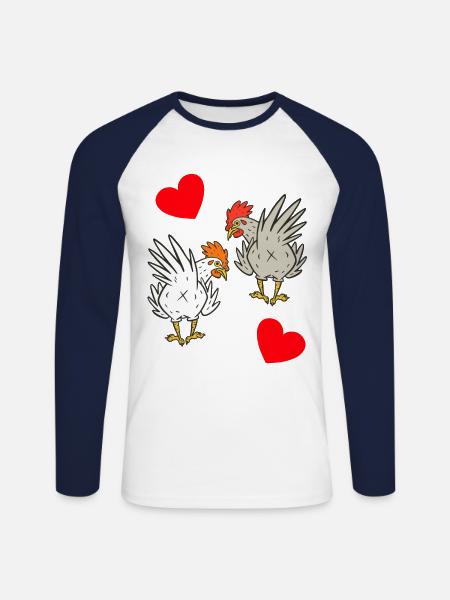 Chicken, chickens, poultry - Unisex Long Sleeve Baseball T-Shirt - white/navy