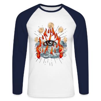 Gott Jesus Messias spirituell - Unisex Baseballshirt langarm - Weiß/Navy - Vorne - Nik (191cm)
