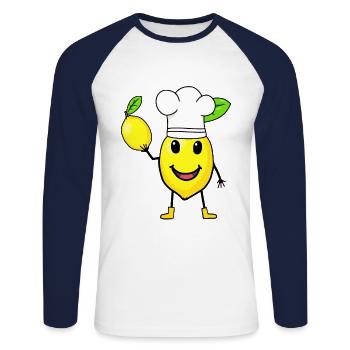 Lemon Cook Cooks Cook Sour Cuisine - Unisex Long Sleeve Baseball T-Shirt - white/navy - Front - Nik (191cm)