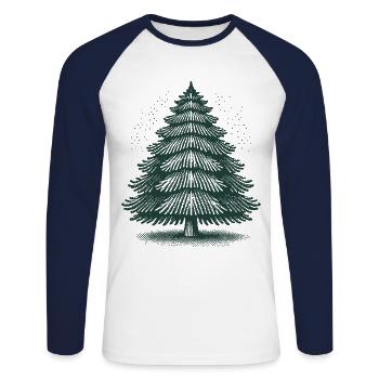 Magical Christmas tree for festive mood - Unisex Long Sleeve Baseball T-Shirt - white/navy - Front - Nik (191cm)