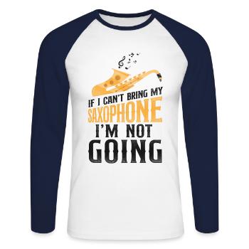 Saxophones Si je ne peux pas apporter mon - T-shirt baseball manches longues Homme - blanc/marine - Devant - Nik (191cm)