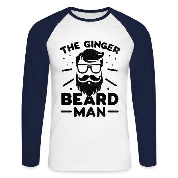 The Ginger Beard Man Bearded Facial Hair Beards - Unisex Long Sleeve Baseball T-Shirt - white/navy - Front - Nik (191cm)