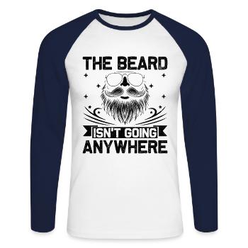 La barbe ne va nulle part Barbes Poils du visage - T-shirt baseball manches longues Homme - blanc/marine - Devant - Nik (191cm)