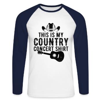 Das ist mein Country-Konzert-Musik-Song-Liebhaber - Unisex Baseballshirt langarm - Weiß/Navy - Vorne - Nik (191cm)