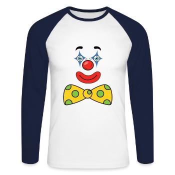 Carnaval Carnaval Clown Costume Mood - T-shirt baseball manches longues Homme - blanc/marine - Devant - Nik (191cm)