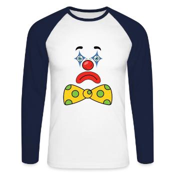 Living Clown Costumes Carnival Celebrations - Unisex Long Sleeve Baseball T-Shirt - white/navy - Front - Nik (191cm)