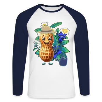 Tyrolean Peanut Gardener Horticulture Flowers - Unisex Long Sleeve Baseball T-Shirt - white/navy - Front - Nik (191cm)
