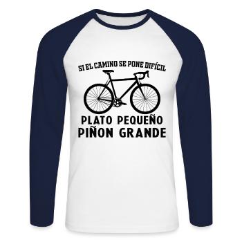 Radfahrer Männer Fahrrad Geschenke Radfahren - Unisex Baseballshirt langarm - Weiß/Navy - Vorne - Nik (191cm)