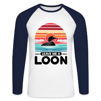 Laissez-moi un huard Birdwatching Birdwatcher Bird - T-shirt baseball manches longues Homme - blanc/marine - Devant - Nik (191cm)