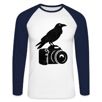 Bird Photography Birds Birdwatching Birdwatcher - Unisex Long Sleeve Baseball T-Shirt - white/navy - Front - Nik (191cm)