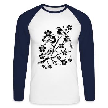 Birds Bird Watching Birdwatching Birdwatcher - Unisex Long Sleeve Baseball T-Shirt - white/navy - Front - Nik (191cm)