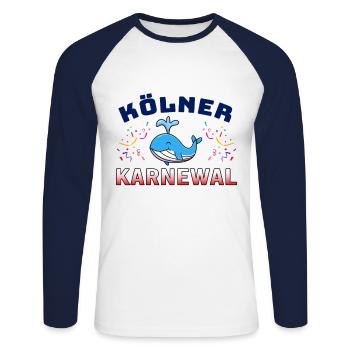 Carnaval de CologneCarnavalWAL - T-shirt baseball manches longues Homme - blanc/marine - Devant - Nik (191cm)