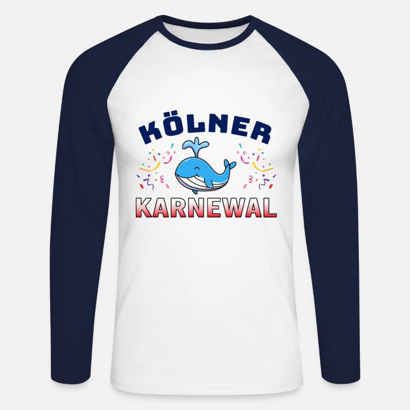 Kölner KarneWAL Karneval - Unisex Baseballshirt langarm - Weiß/Navy