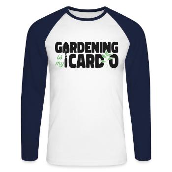 Plant Lover Gardening Gardening Is - Unisex Baseballshirt langarm - Weiß/Navy - Vorne - Nik (191cm)