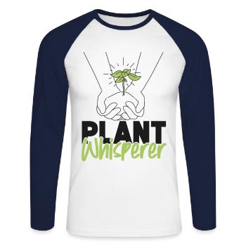 Plant Lover Gardening Plant - Unisex Baseballshirt langarm - Weiß/Navy - Vorne - Nik (191cm)