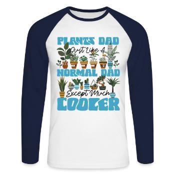Plant Lover Gardening Dad Plants - Unisex Baseballshirt langarm - Weiß/Navy - Vorne - Nik (191cm)