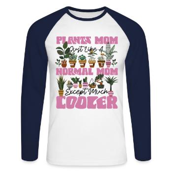 Plant Lover Gardening Mom Plant - Unisex Long Sleeve Baseball T-Shirt - white/navy - Front - Nik (191cm)