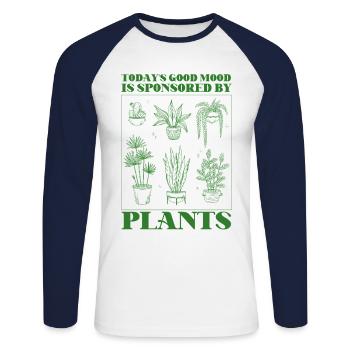 Plant Lover Gardening Today's Good - Unisex Baseballshirt langarm - Weiß/Navy - Vorne - Nik (191cm)