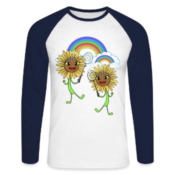 Joueur de Tennis Tenni Tournesol Tournesol Enfant - T-shirt baseball manches longues Homme - blanc/marine - Devant - Nik (191cm)