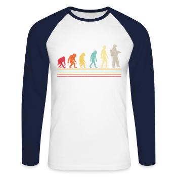 Evolution Firefighters Firefighters players - Unisex Long Sleeve Baseball T-Shirt - white/navy - Front - Nik (191cm)