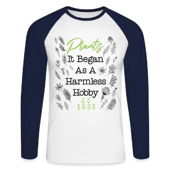 Plant Lover Gardening Plants It - Unisex Long Sleeve Baseball T-Shirt - white/navy - Front - Nik (191cm)
